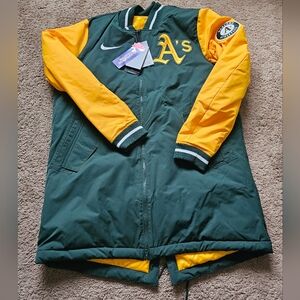 Nike Oakland Athletics Green & Gold Team Logo Winter Coat Package Men Sz M $225
